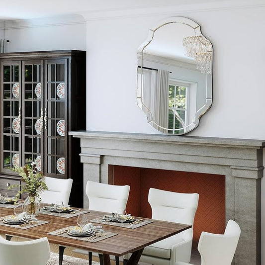 Decorative Mirrors for Wall Decor, 24" x 36" Large Beveled Wall Mirror for Living Rroom Dining Room Bathroom Bedroom Entryway, Vanity Mirror Hang Horizontally or Vertically
