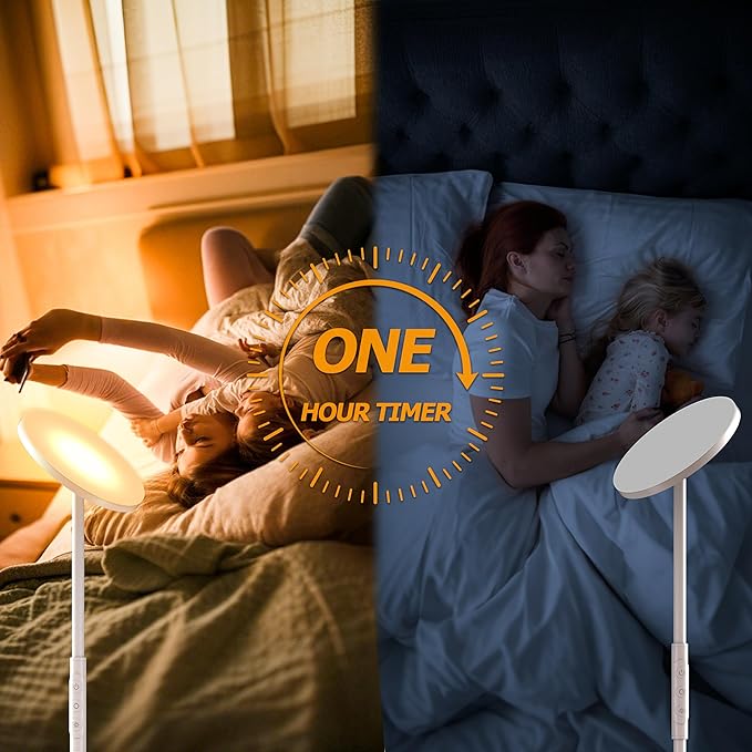 Yikuneng Super Bright Floor Lamp for Living Room, Stepless Dimmable LED Standing Lamp with Remote and Touch Control, 69” Tall Torchiere Corner Lamp for Bedroom Office Hotel, White
