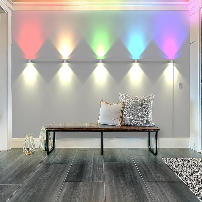 Monster Sconce Lights, RGBW+IC Multi-Colored & Multi-White, 5 Double-Sided LED Sconce Lights, App & Voice Control, Sound Reactive, Razer Chroma, Dimmable, Scheduling, Works with Alexa, Siri, Google