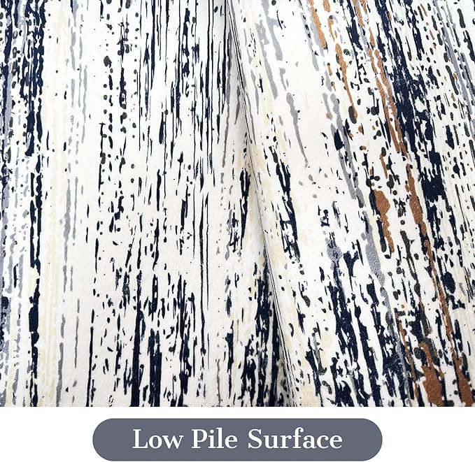 Modern Abstract Runner Rug 2x8 Washable Runner Rugs with Non Slip Backing, Low Pile Soft Runner for Hallway Entryway Laundry Bedroom Kitchen