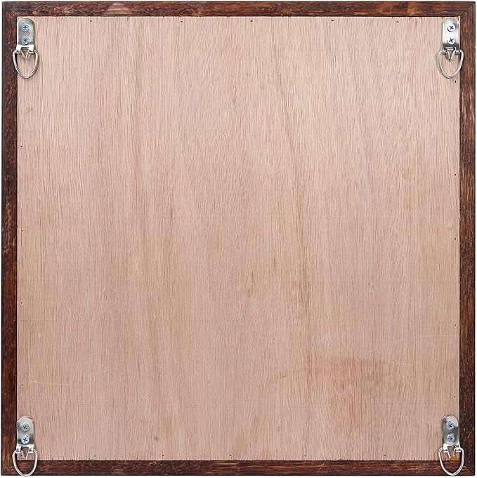 CONSDAN Wood Wall Decor | USA Grown Hardwood, Rustic Wooden Wall Art, Home Decorations for Living Room and Bedroom Aesthetic, Framed and Ready to Hang, Rustic, 18" x 18"