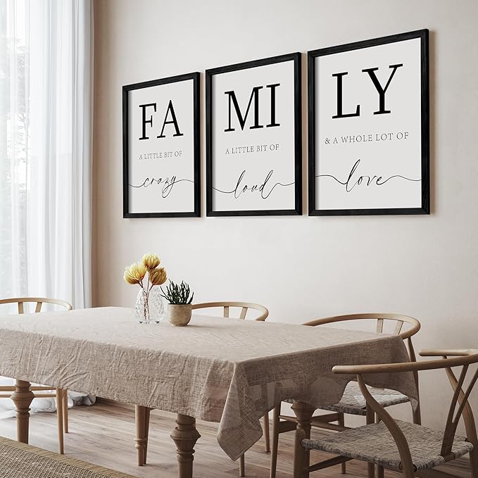 Heiple Family Wall Decor Framed Wooden Wall Sign for Home Decor Farmhouse Vintage Rustic Living Room Minimalist Family Wall Art (Black, 16"x24")