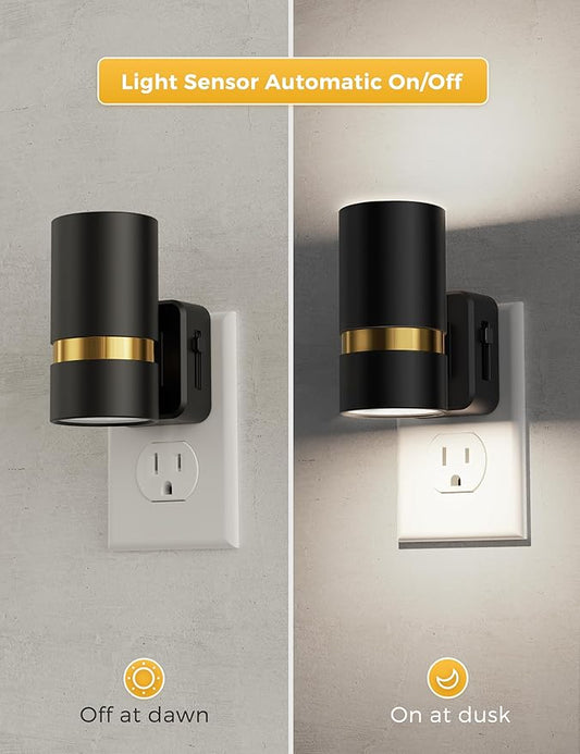 L LOHAS LED Night Lights Plug into Wall, Dusk to Dawn, Daylight White 5000K, Dimmable Night Light, 0-100LM, Modern Night Light for Bedroom, Hallway, Stairs, Kitchen, 2 Pack
