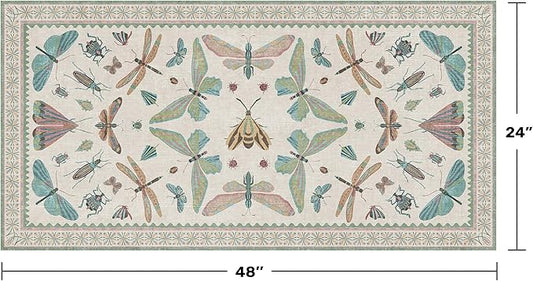 Hazo Haus Mint Green Washable Bathroom Rug - 2x4 Small Kitchen Rugs for Front Door Indoor Entrance, Low Pile Stain Resistant, Colorful Cool Aethestic