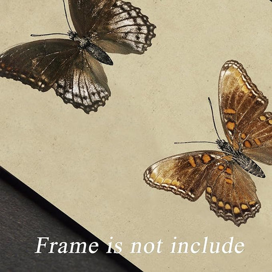 uniro Vintage Wall Art Prints, Vintage Butterfly Canvas Art Prints Painting, Antique Insect Drawing Wall Art Picture, Farmhouse Wall Decor for Kitchen, Dining Desktop Decor - (8" x 10"-UNFRAMED)
