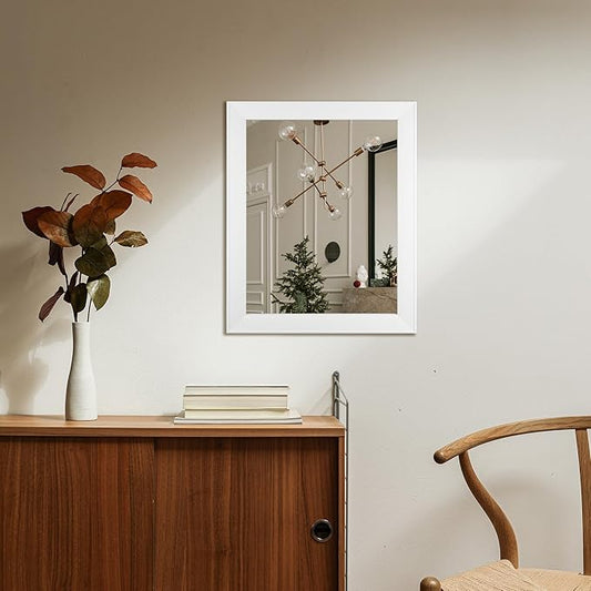 Ruomeng Rectangular Wall Mirror 16" x 20" Framed Mirror for Bathroom, Bedroom, Entryway, Living Room, White