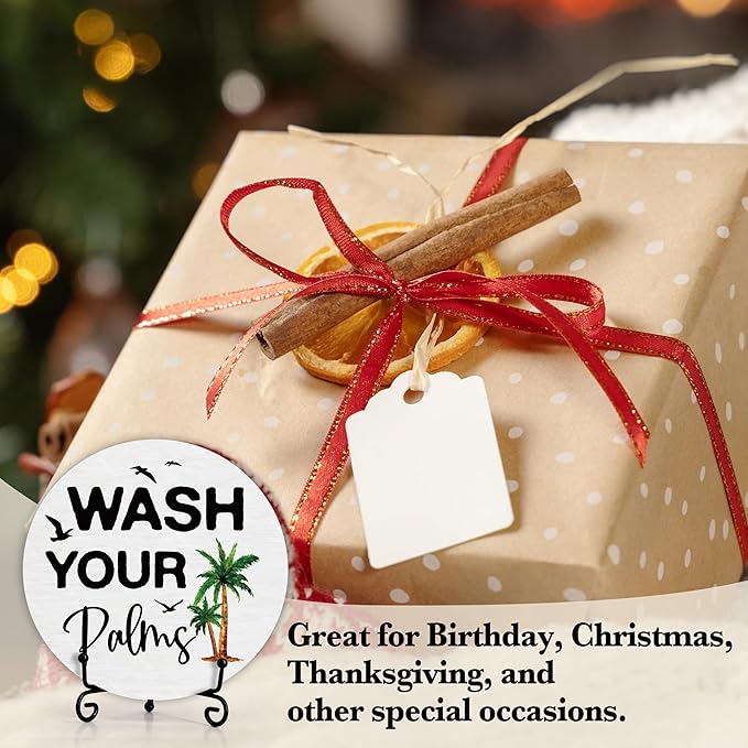 Funny Bathroom Decor, Wash Your Hands Sign, Modern Farmhouse Bathroom Decor, Hand Washing Signs For Home, Restroom Decor Plaque With Stand, Half Bath Decor, Farmhouse Rustic Bathroom Decor-14