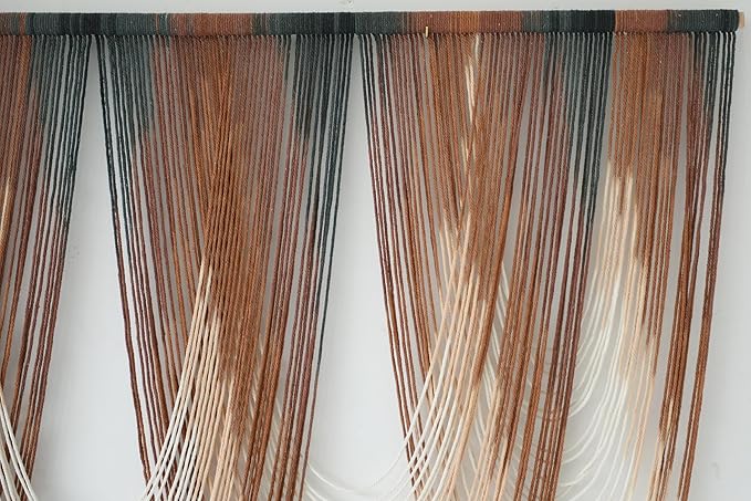 IOWER Macrame Wall Hanging Brown Dip-Dyed Large Macrame Wall Decor For Living Room Boho Fiber Art for Office Decoration 57" W x 41" L