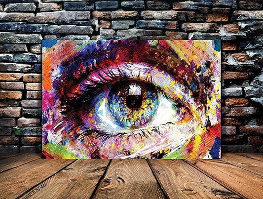 Yatsen Bridge Colorful Eye Graffiti Wall Art Street Artwork Eye Graffiti Painting Pictures HD Print Home Decoration for Living Room Bathroom Wall Decor Gallery Wrapped Ready to Hang - 24x36 inch