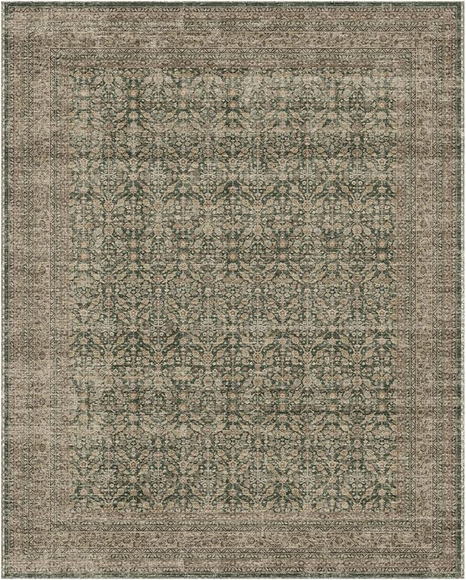 palohom 10x14 Area Rug Washable Rugs: Large Living Room Rug Stain Resistant Non Slip Distressed Vintage Low Pile Faux Wool Soft Rugs for Bedroom Farmhouse Dining Room Nursery Indoor