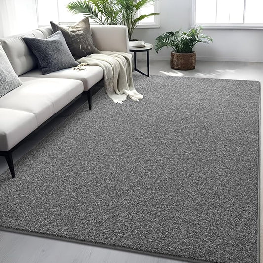 4x6 Area Rugs for Bedroom Living Room, Dark Grey Soft Low-Pile Modern Indoor Thickened Memory Foam Non-Slip Washable Carpets for Kids Dorm Home Decor Rug
