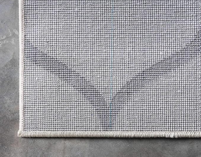 Unique Loom Trellis Frieze Collection Area Rug - Rounded (7' 1" x 10', Ivory/ Gray)