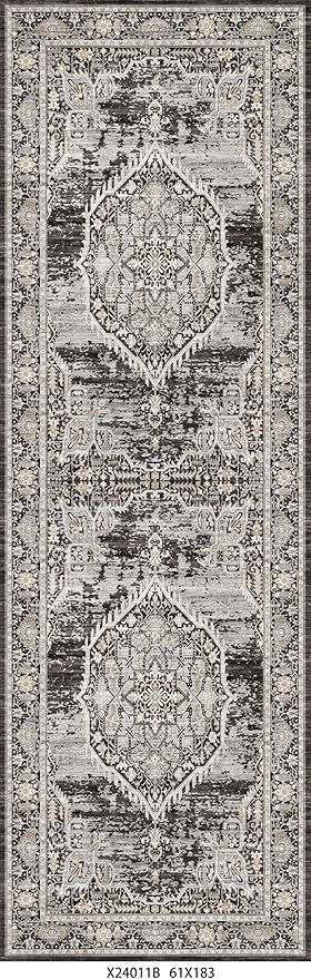 Washable Hallway Runner Rugs 2x6: Soft Ultra Thin Low Pile Carpet Machine Washable Indoor Lightweight Rug Runner Anti Slip Backing Rugs for Living Room Bedroom Kitchen 2'x6' Black