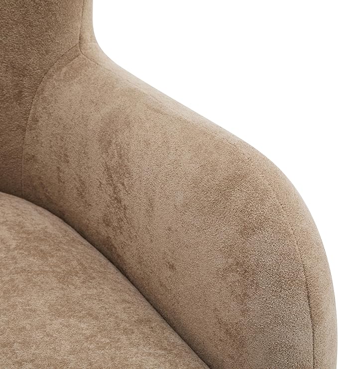 Christopher Knight Home Wingback Accent Chair, Fabric Club Chair, Upholstered Armchair, Curved Backrest Single Sofa, Soft Cushion Seating, Comft Lounge Chair for Living Room Reading Home Rest, Camel