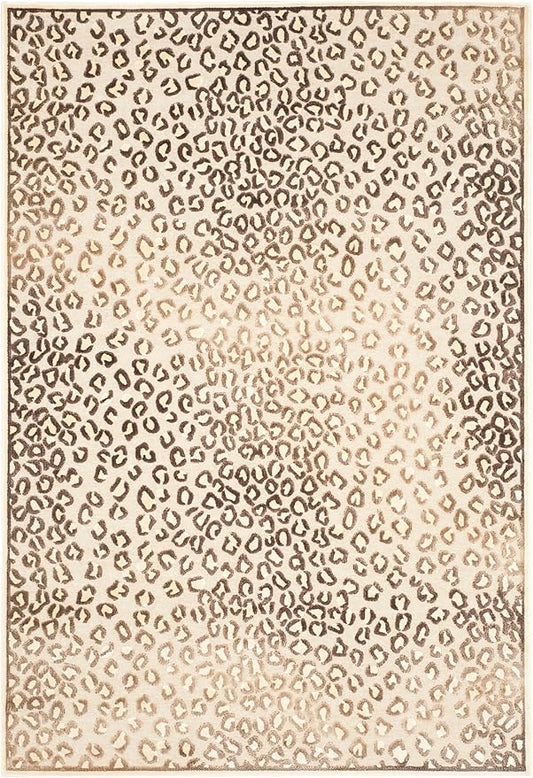 SAFAVIEH Paradise Collection Area Rug - 5'3" x 7'6", Creme, Animal Print Viscose Design, Ideal for High Traffic Areas in Living Room, Bedroom (PAR84-404)