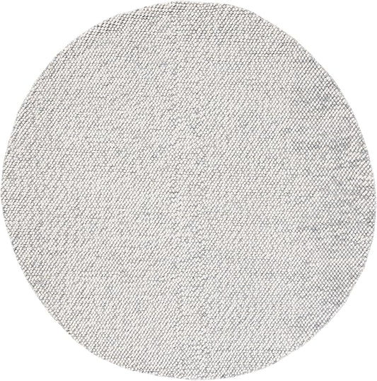 SAFAVIEH Natura Collection 6' Round Grey/Ivory NAT182F Handmade Wool Entryway Foyer Living Room Bedroom Area Rug