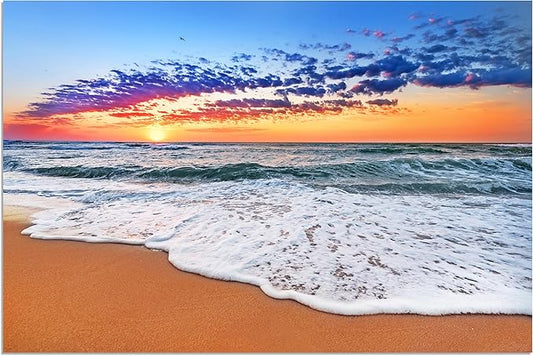 TutuBeer 1 Panel Beach Decor for Home Beach Art Colorful Ocean Kitchen Decor Sunrise Sea Wall Decor for Home Sea Wall Art Ocean Room Decor Wall Decor 20" x 30" x 1 Piece