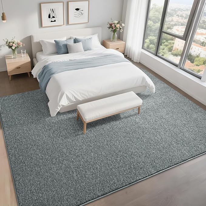 6x9 Area Rugs for Bedroom Living Room, Grey Green Soft Low-Pile Modern Indoor Thickened Memory Foam Non-Slip Washable Carpets for Kids Dorm Home Decor Rug