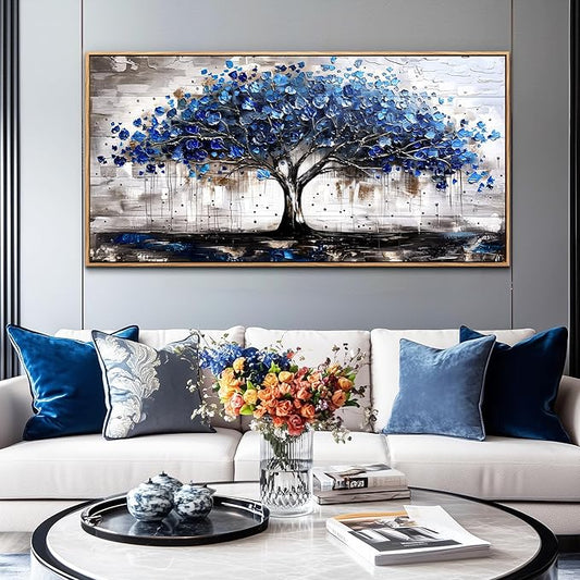 hyidecorart Abstract Wall Decoration For Living Room Canvas Wall Art For Office Bedroom Decor Tree Panoramic Landscape Wall Paintings Wood Framed Prints Textured Pictures Artwork Modern Hotel Decor