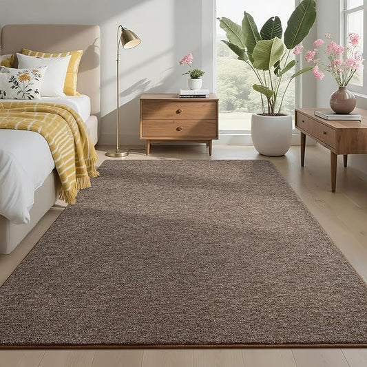 4x6 Area Rugs for Bedroom Living Room, Brown Soft Low-Pile Modern Indoor Thickened Memory Foam Non-Slip Washable Carpets for Kids Dorm Home Decor Rug