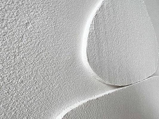 Creespi White Textured Wall Art - Hand Painted Minimalist 3D Art Painting 24x36 inches,Modern Abstract Oil Painting On Canvas for Home Wall Decor