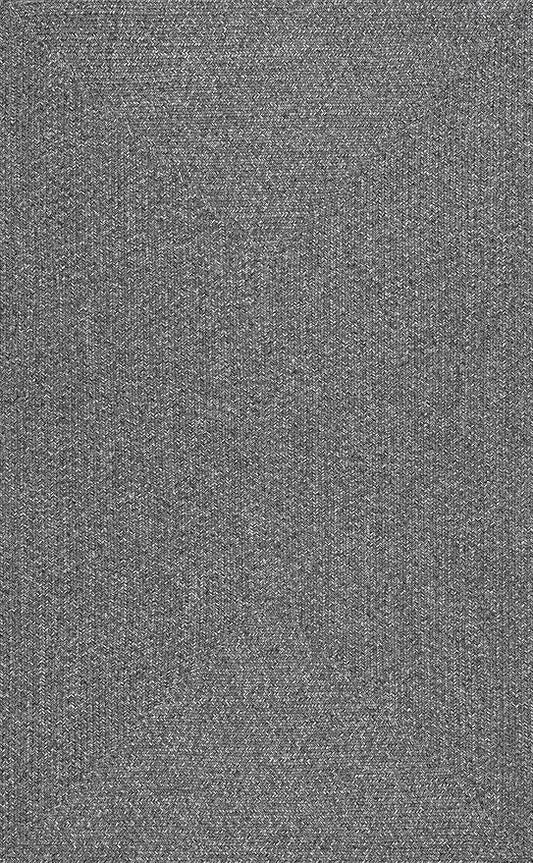 nuLOOM 2' x 3' Solid Hand Braided Indoor/Outdoor Area Rug, Pet-Friendly, High Traffic, Weather Resistant, for Patio, Balcony, Bedroom, Living Room, Dining Room, Wynn Charcoal
