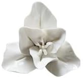 AMERRY Ceramic 3D Flower Wall Art, Handmade Porcelain Wall Decor for Home Office Decor (White, Lily, 2.36")
