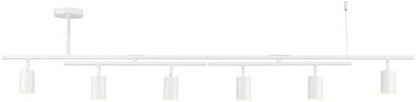 Globe Electric West 64" 6-Light Track Lighting, Matte White, Center Swivel Bars, Bulb Not Included