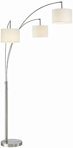 Artiva USA LED602108FSN Lumiere Modern LED 80" 3-Arched Floor Lamp with Dimmer, Brushed Steel