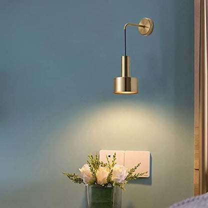 KEFA Battery Operated Wall Lights Indoor with Remote, 2 Pieces of Bedroom Bedside Chandelier Modern Minimalist LED Light Luxury Living Room Study Wall Lamp Porch Staircase Aisle Lamps, Gold
