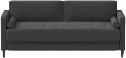 Studio Living® Lexington 75.6" Sofa, Mid-Century Modern, Pocket Coil Comfort, Easy Assembly, Woven Fabric, Heather Gray