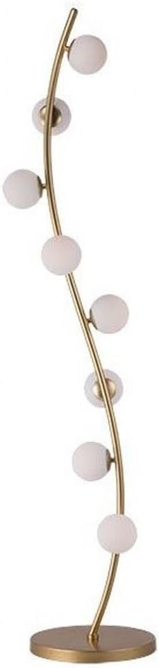 ET2 Lighting Rover Floor Lamp | Metallic Gold Finish | Matte White Glass Shade | Modern Standing Floor Lamp for Living Rooms and Reading Nooks | Plug in Power Cord | E24769-11MG