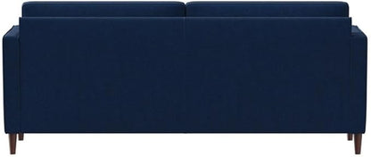 Studio Living® Lexington 75.6" Sofa, Mid-Century Modern, Pocket Coil Comfort, Easy Assembly, Woven Fabric, Navy Blue