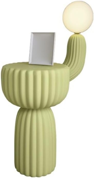 Floor Lamp Standing Lamp, Contemporary 3-Color Light Globe Plastics Lampshape Resin Floor Lamp with Table for Living Room Reading Bedroom Home Office, Green