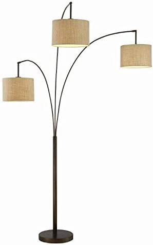 Artiva USA LED602108FBZ Lumiere Modern LED 3-Arched Floor Lamp with Dimmer, Antique Bronze, 80"