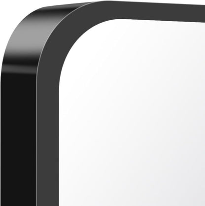 BONEWEI 30x40 inch Bathroom Mirror,Black Rectangle Mirror,Wall Mounted Bathroom Frame Vanity Mirror with Round Corner for Bedroom Living Room, Entryway Hangs Horizontal or Vertical