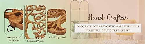 DharmaObjects Handcrafted Wooden Celtic Tree Of Life Wall Decor Hanging Art 2004 (Black)