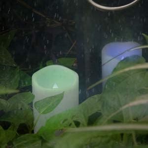 CANDLE CHOICE Waterproof Outdoor Color Changing Flameless Candles Remote Timer Realistic Flickering Battery Operated Fake Electric LED White Plastic Pillars for Wedding Christmas Decoration 3 Pack