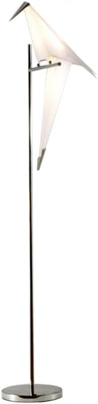 62 Inch Modern Bird Floor Lamp, Silver Bird Swing Floor Light Fixtures for Dining Room, LED Origami Swing Paper Crane Standing Floor Lamp for Living Room