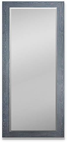 Renditions Gallery Full Length Mirror Gray Wood Frame Full Body Wall Mounted Apartment Vanity Decor Aesthetic Large Standing Mirror for Bedroom Living Room Bathroom - 61"x25" LT07