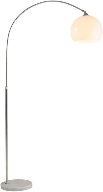 Nordic Simple Floor Lamp with White Shade, Arc Reading Lamp for Living Room, Study Room&Bedroom Beside,Creative Art Deco Bauhaus Standing Lamps for Ambient Lighting