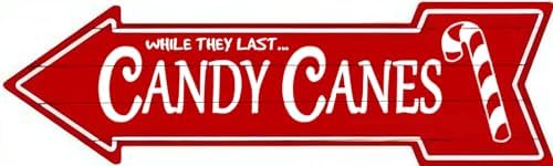 Eletina Retro Metal Tin Sign Candy Canes Novelty Metal Arrow Sign For Home Cave Garage Bar Cafe Wall Art Plaque Decoration Metal tin Sign 5x17 INCH, Bottle Cap32