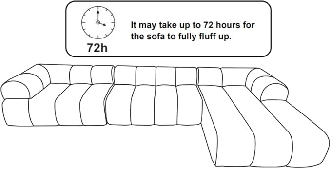 Christopher Knight Home Mania 122" Modular L-Shape Sofa Couch with Chaise Lounge, Modern Sectional Sofa Set for Living Room, Boucle Fabric Upholstered Cloud Couch with Deep Seat, Orange