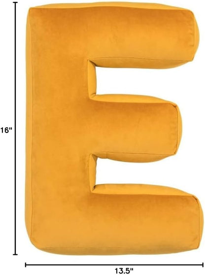 vctops Soft Velvet Letter Pillow English Alphabet A to Z Letter Decorative Throw Pillow for Bedroom Living Room Decor (E,16"x13.5")