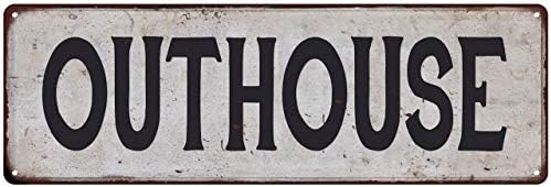 OUTHOUSE Vintage Look Rustic Metal Sign Plaque Retro Signs Wall Decor 8 x 24 Matte Finish Metal 108240035037
