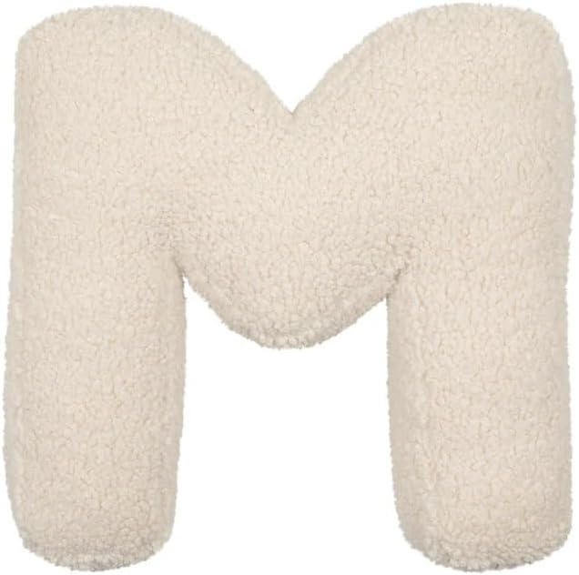 Letter Pillow English Letter Plush Pillow Cozy Lambswool Initial Throw Pillow Alphabets Letter Decorative Cushion Comforting Huggable Stuffed Cushion for Bedroom Sofa（15.7 * 13.8 * 3.9 in）