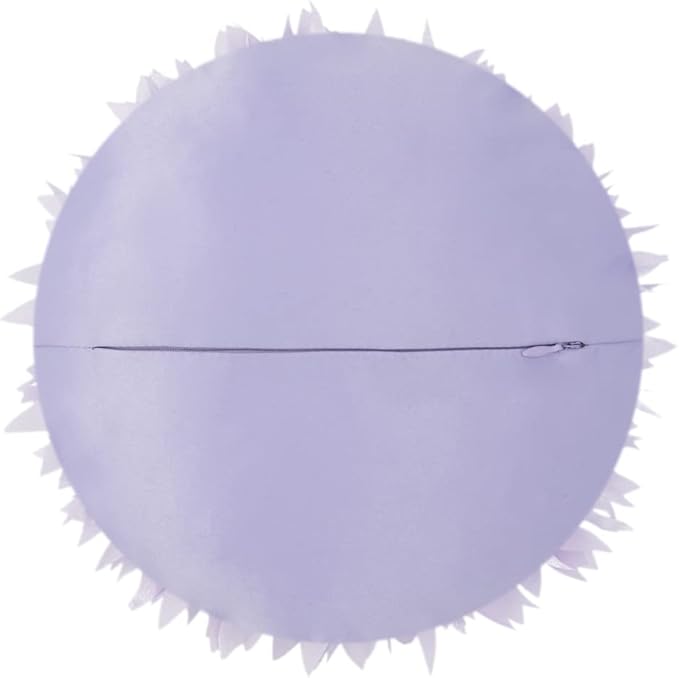 Decorative 3D Round Flower Pillow Handmade Daisy Floral Throw Pillow with Insert Cute Satin Accent Cushion for Sofa Bed Couch Living Room Brdroom Boho Home Decor 12 Inch Lavender Purple