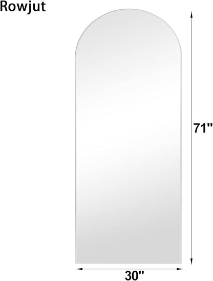 Rowjut Large 71"x30" Arched Full Length Mirror White Floor &Standing for Bedroom &Living Room & Wall Mounted Mirror Full Body Mirrors Hanging or Leaning.