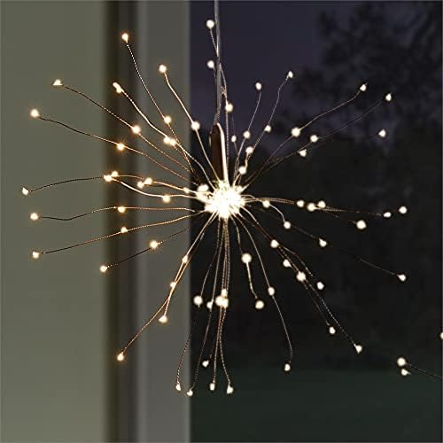 NAPA Garden Collection - Napa Night Sky LED Starburst Lights (Small) with 120 Warm White LED Lights, 40 Copper Strands, Remote Included