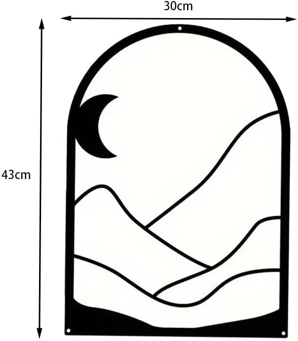 GSANMU Metal Minimalist Wall Decor - 3 Pcs black Bohemian Hanging Wall Single Line Art Wall Sculptures for Living Room,bathroom and staircase 17×11.8 inch